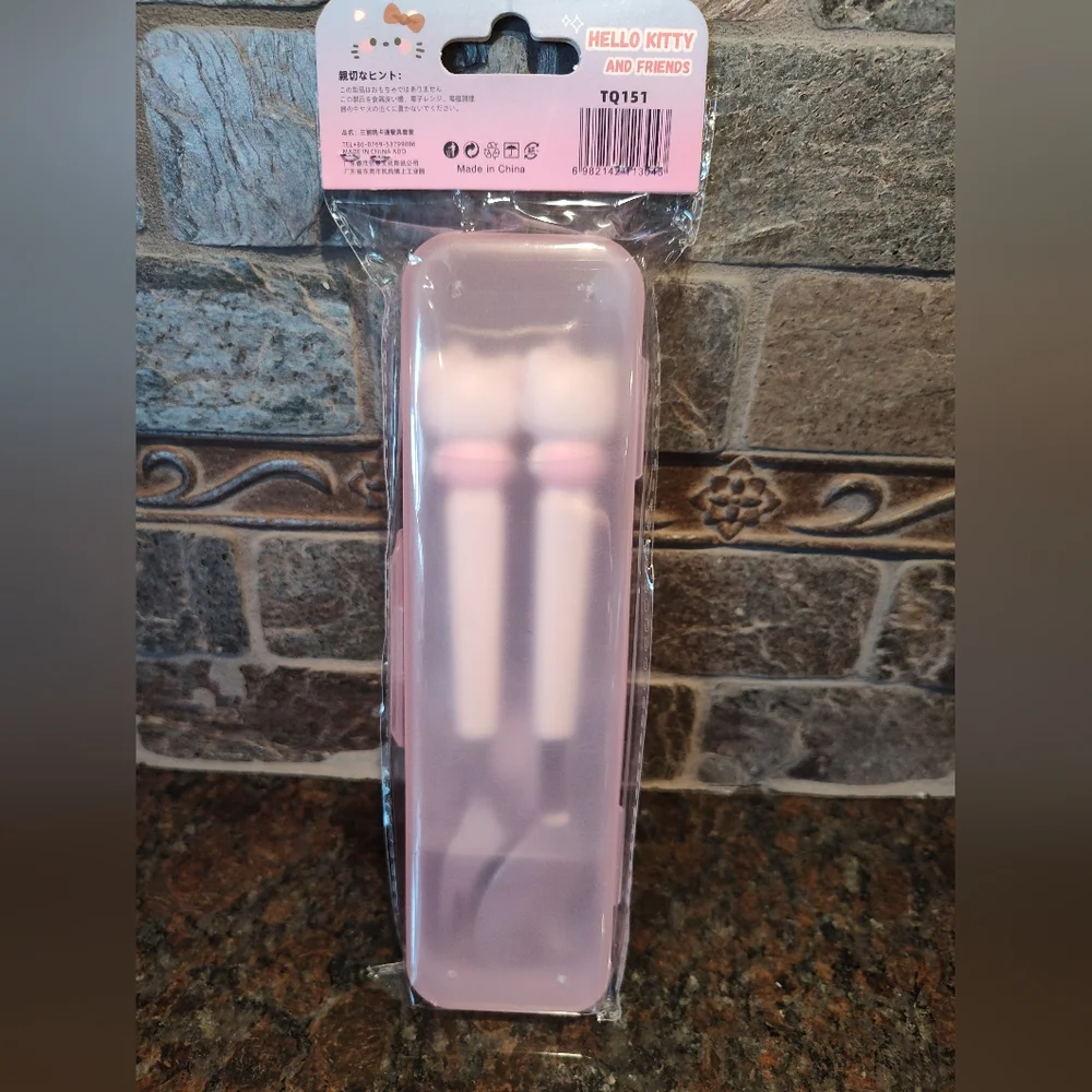 Hello Kitty Pink Cutlery Travel Set